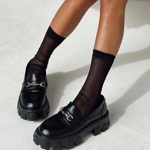 PRINCESS POLLY PENNY LOAFERS BLACK